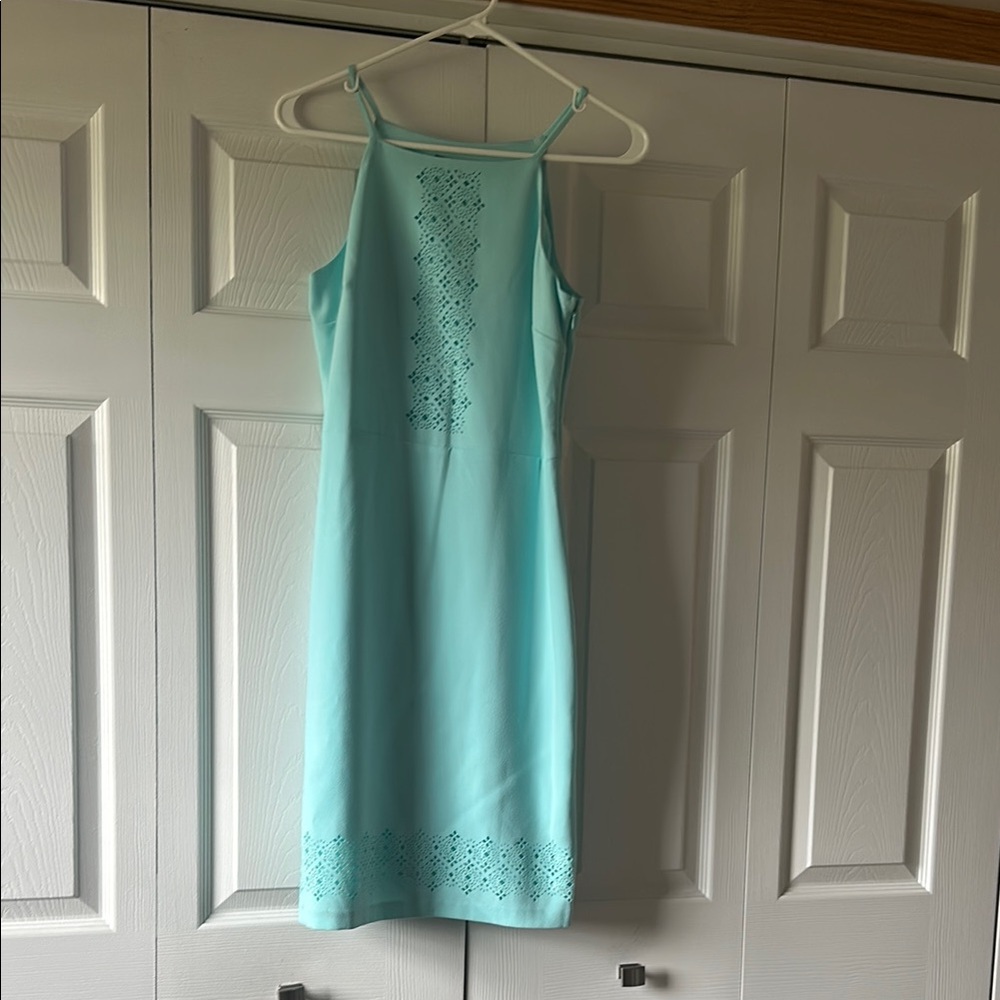Elegant Aqua Sleeveless Dress